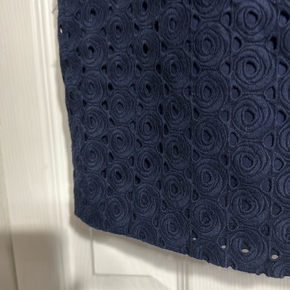 Talbots navy blue cotton lined lace skirt size 4 - Picture 7 of 14